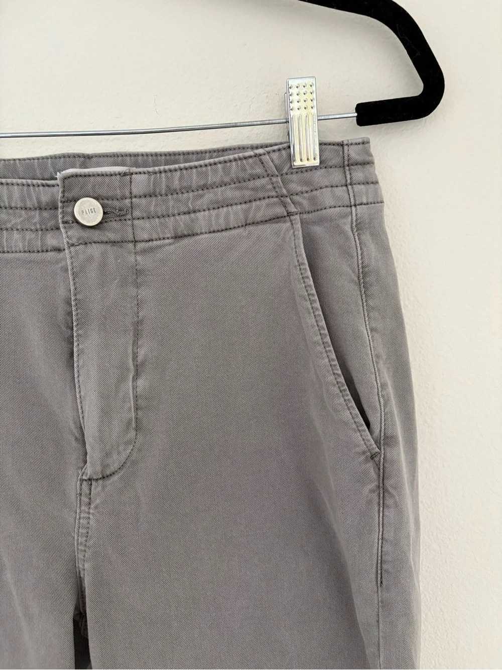 Paige Reid Cotton Joggers Grey Cinched Bottoms Women’s 26